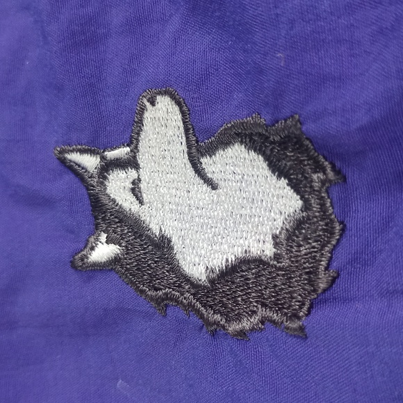 Vintage 90s Hip Hop Style Windbreaker With Husky Head  UNISEX - Picture 2 of 8